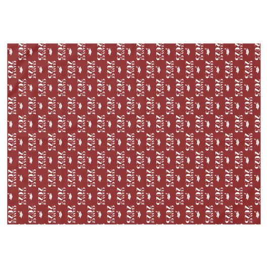Op maat gemaakt maroon en wit afstudeerjaar tafelkleed (Voorkant (Horizontaal))