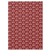 Op maat gemaakt maroon en wit afstudeerjaar tafelkleed (Voorkant)