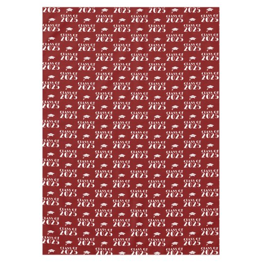 Op maat gemaakt maroon en wit afstudeerjaar  tafelkleed (Voorkant)