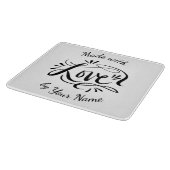 Op maat gemaakt met liefde handletter typografie g snijplank (Hoek)