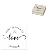 Op maat gemaakt met liefde rubberstempel (Gestempeld)