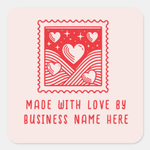 Op maat gemaakt met Love Business Heart Postzegel Vierkante Sticker