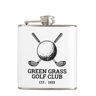 Op maat gemaakt minimalistisch golfclublogo ontwer heupfles