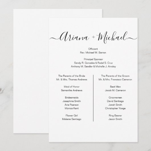 Op maat gemaakt minimalistisch zwart wit eenvoudig aankondiging (Voorkant / Achterkant)