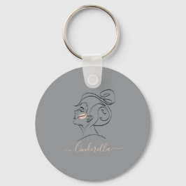 Op maat gemaakt modern ontwerp monogram cadeau sleutelhanger