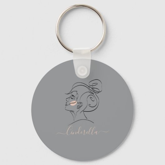 Op maat gemaakt modern ontwerp monogram cadeau sleutelhanger (Voorkant)