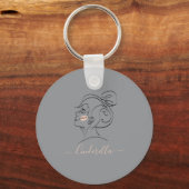 Op maat gemaakt modern ontwerp monogram cadeau sleutelhanger (Achterkant)