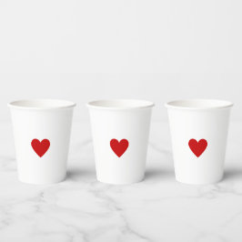 Op maat gemaakt modern rood hart papieren bekers
