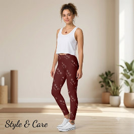 Op maat gemaakt monogram datumpatroon stijlvol bor leggings