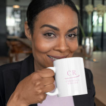 Op maat gemaakt monogram elegant minimaal roze en 