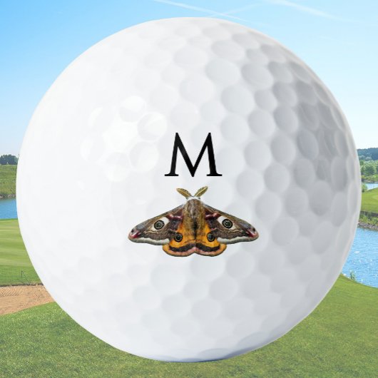 Op maat gemaakt monogram Emperor Moth golfbal Golfballen