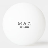 Op maat gemaakt monogram en datum gepersonaliseerd pingpongbal (Voorkant)