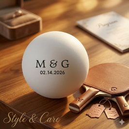 Op maat gemaakt monogram en datum gepersonaliseerd pingpongbal