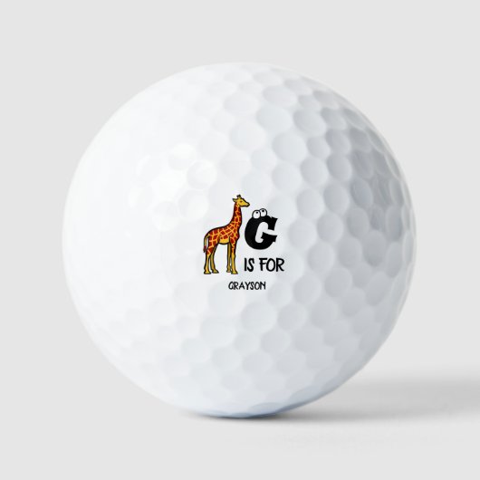 Op maat gemaakt monogram G is voor Giraffe schatti Golfballen (Voorkant)
