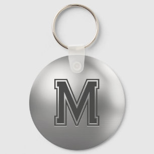 Op maat gemaakt monogram geborsteld metaal cool sleutelhanger