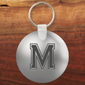 Op maat gemaakt monogram geborsteld metaal cool sleutelhanger (Achterkant)