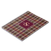 Op maat gemaakt monogram gingham stijlpatroon notitieboek (Linkerzijde)