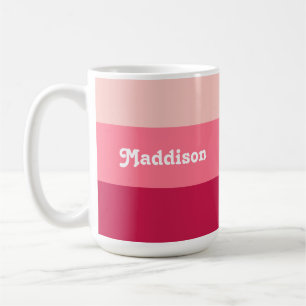 Op maat gemaakt monogram, heldere roze retro typog koffiemok