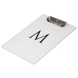 Op maat gemaakt monogram klassiek wit professionee klembord