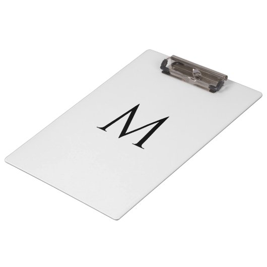 Op maat gemaakt monogram klassiek wit professionee klembord (Gekanteld)