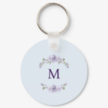 Op maat gemaakt monogram lavendel bloemmotief mini