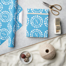 Op maat gemaakt monogram lichtblauw inpakpapier