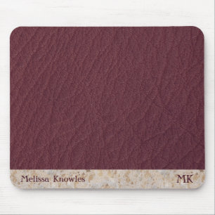 Op maat gemaakt monogram mannelijk modern burgundy muismat