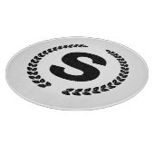 Op maat gemaakt monogram met laurierbladeren snijplank (Hoek)