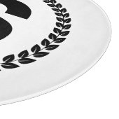 Op maat gemaakt monogram met laurierbladeren snijplank (Hoek)