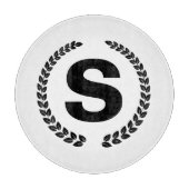 Op maat gemaakt monogram met laurierbladeren snijplank (Voorkant)