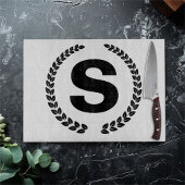 Op maat gemaakt monogram met laurierbladeren snijplank