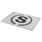 Op maat gemaakt monogram met laurierbladeren snijplank (Hoek)