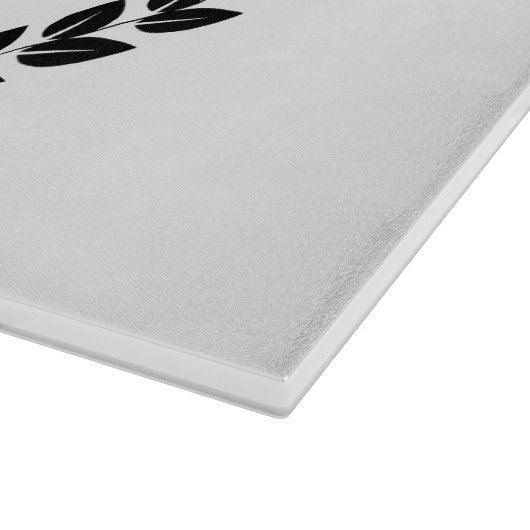 Op maat gemaakt monogram met laurierbladeren snijplank (Hoek)