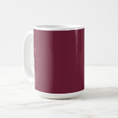 Op maat gemaakt monogram, modern burgundy koffiemok (Voorkant links)