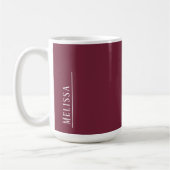 Op maat gemaakt monogram, modern burgundy koffiemok (Links)