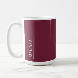 Op maat gemaakt monogram, modern burgundy koffiemok