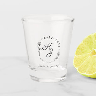 Op maat gemaakt monogram naam & datum elegante tro shot glas