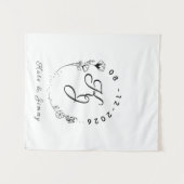 Op maat gemaakt monogram naam & datum elegante tro wandkleed (Voorkant (horizontaal))