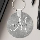 Op maat gemaakt monogram naam handschrift zilverfo sleutelhanger