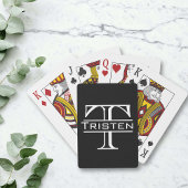 Op maat gemaakt monogram naam initiaal klassiek pokerkaarten