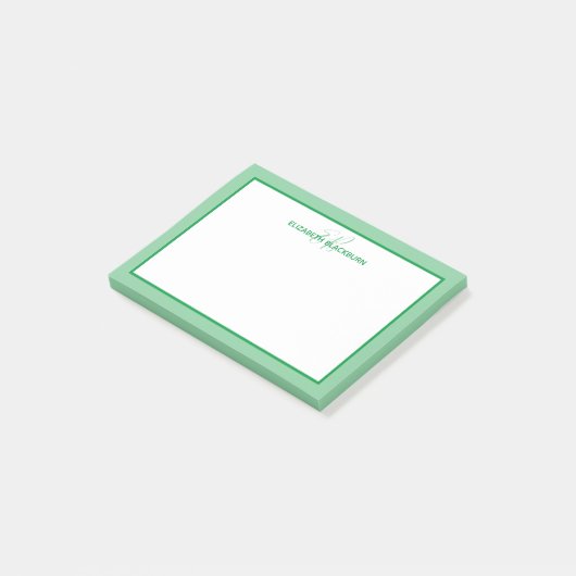 Op maat gemaakt monogram naam minimalistisch cute  post-it® notes (Schuin)