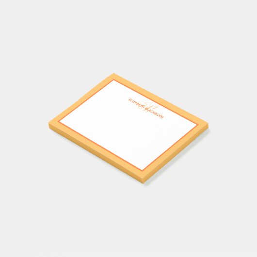 Op maat gemaakt monogram naam minimalistisch leuk post-it® notes (Schuin)