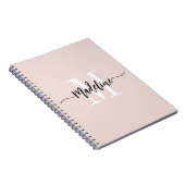 Op maat gemaakt monogram naam modern schrift krull notitieboek (Rechterzijde)