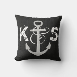 Op maat gemaakt monogram nautisch schoolbord kusse kussen