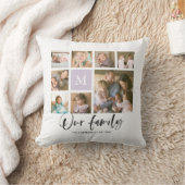 Op maat gemaakt monogram onze familie fotocollage kussen (Deken)