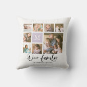 Op maat gemaakt monogram onze familie fotocollage kussen (Achterkant)