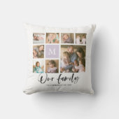 Op maat gemaakt monogram onze familie fotocollage kussen (Voorkant)