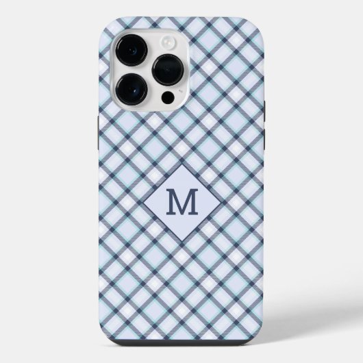 Op maat gemaakt monogram plaid / tartan patroon iPhone hoesje (Achterkant)