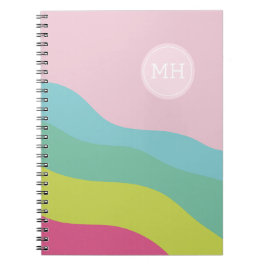 Op maat gemaakt monogram regenboog trendy kleurrij notitieboek