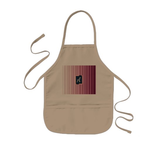Op maat gemaakt monogram roze verloop verticale ki kinder schort (Voorkant)